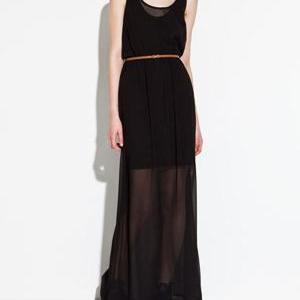 without sleeves long gown