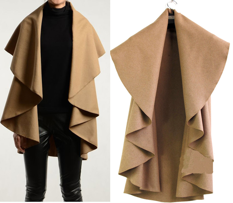 Design Sleeveless Wool Poncho Cape Coat Cappa Women Ladies Plus Size Woolen Jacket Clothes Cheap Sale